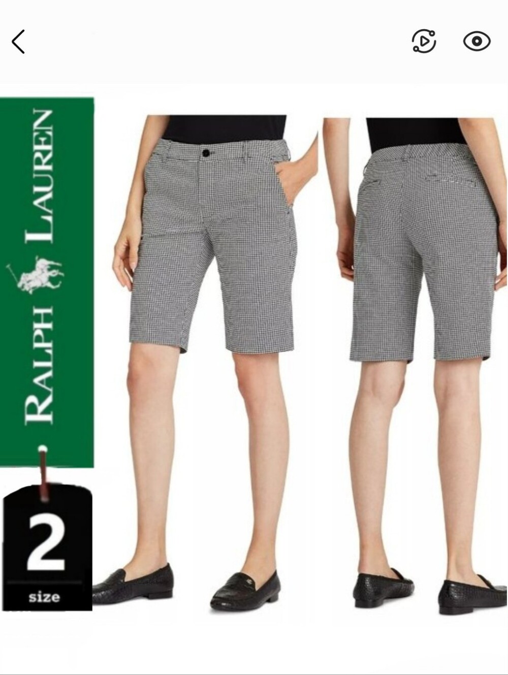 Lauren shorts,  houndstooth pattern,  size 8